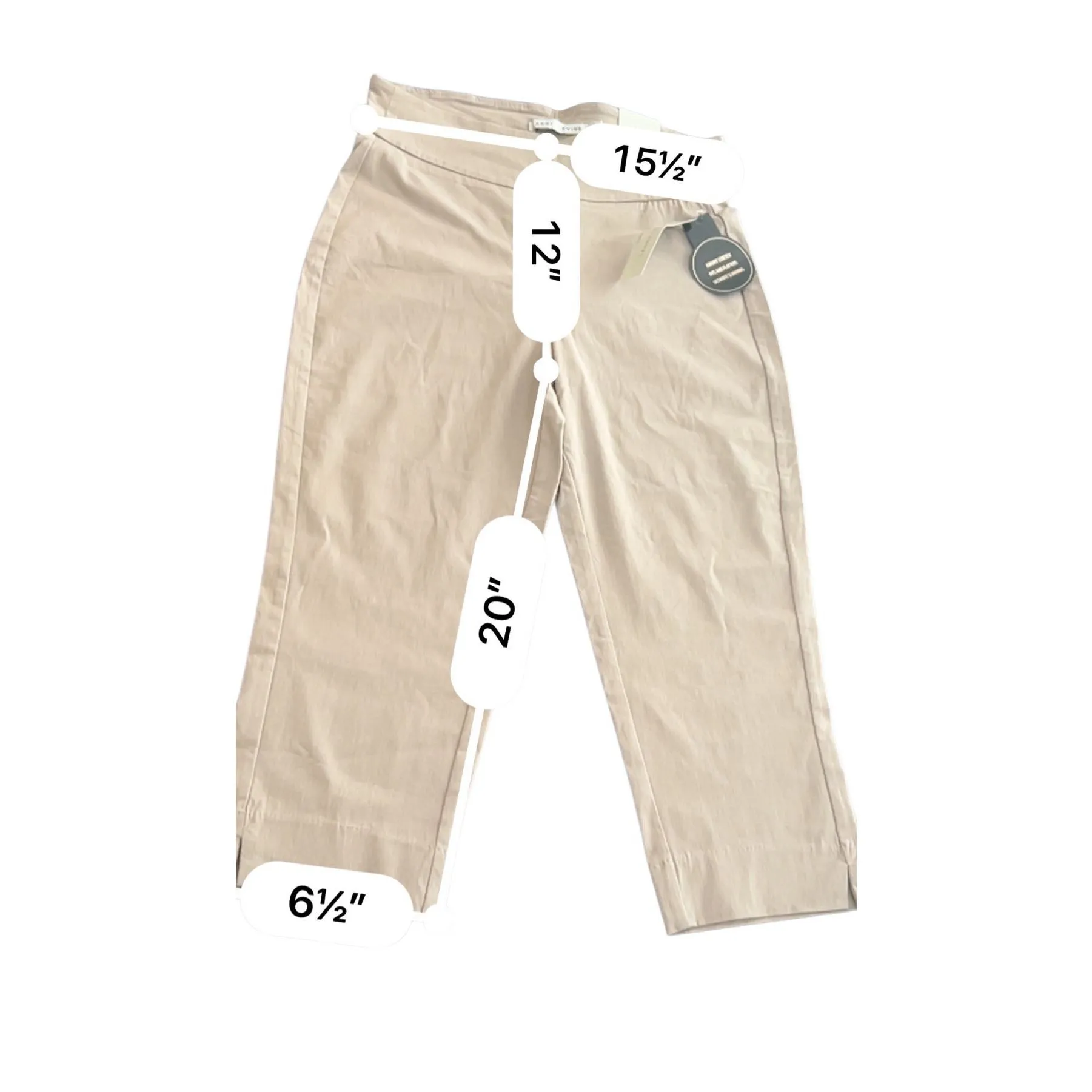 Larry Levine Sliming 369 Stretch  Khaki capris Pants Size 10 - Image 5