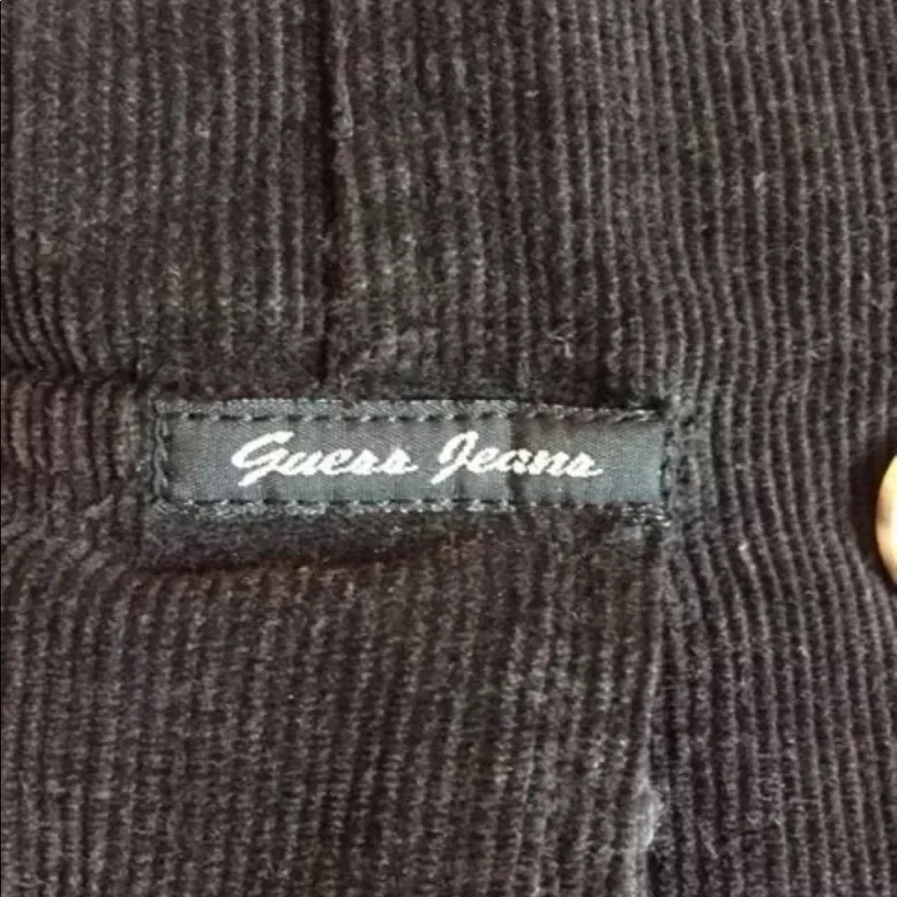 Guess Jeans Faded Corduroy Pea Coat Black Jacket Y2K - Image 5