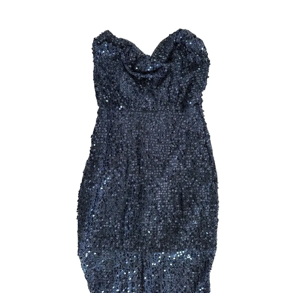 Nookie - Strapless Sequin Evening Gown Maxi Dress in Black - Image 2