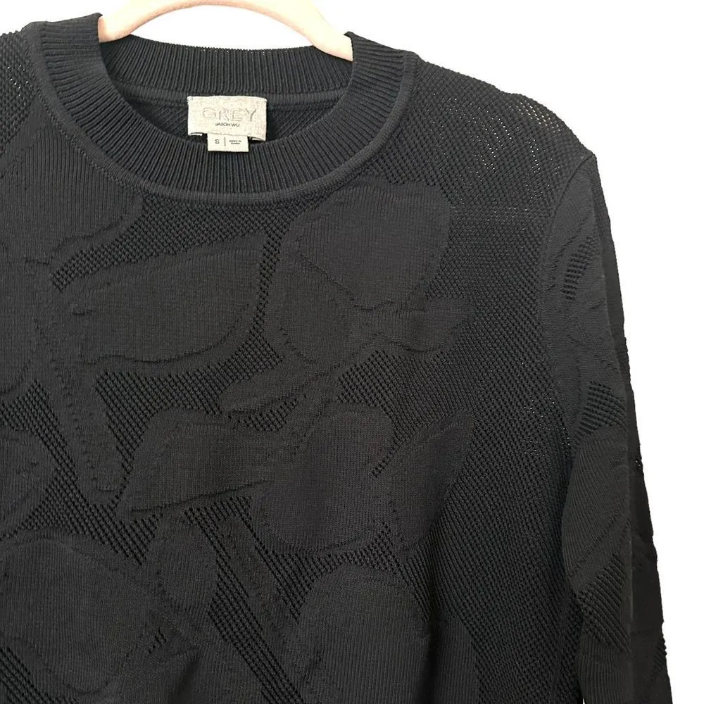 GREY JASON WU Textured Floral Crewneck Sweater NWOT‎ Sz Small - Image 2