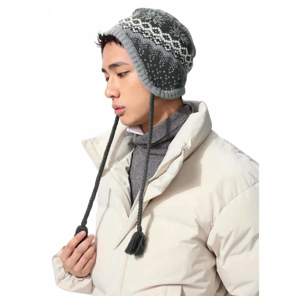 Uniqlo HEATTECH Earflap Beanie NWT Dark Gray Unisex One Size - Image 2