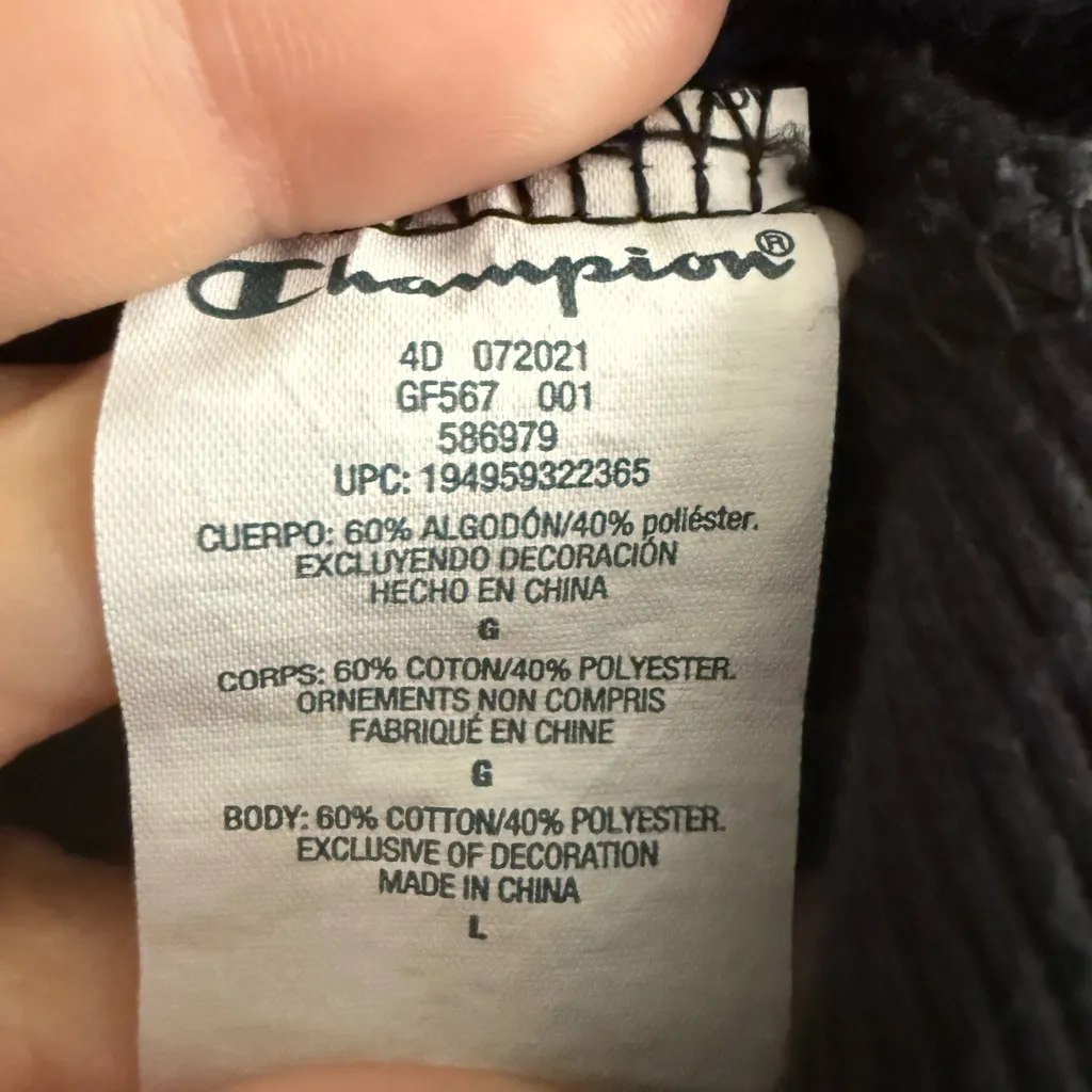 Champion fleece, crewneck– Black w/ Gold Logo (Size L) - Image 5