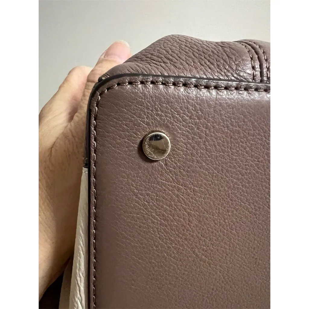 Kate Spade Jackson Medium Satchel Brown/White Colorblock Bag - Image 5