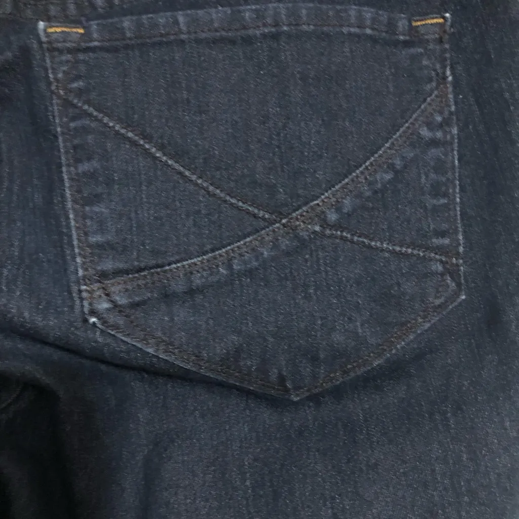 NYDJ bootcut dark wash‎ jeans women’s size 14WP. Dark wash double belt loops - Image 14