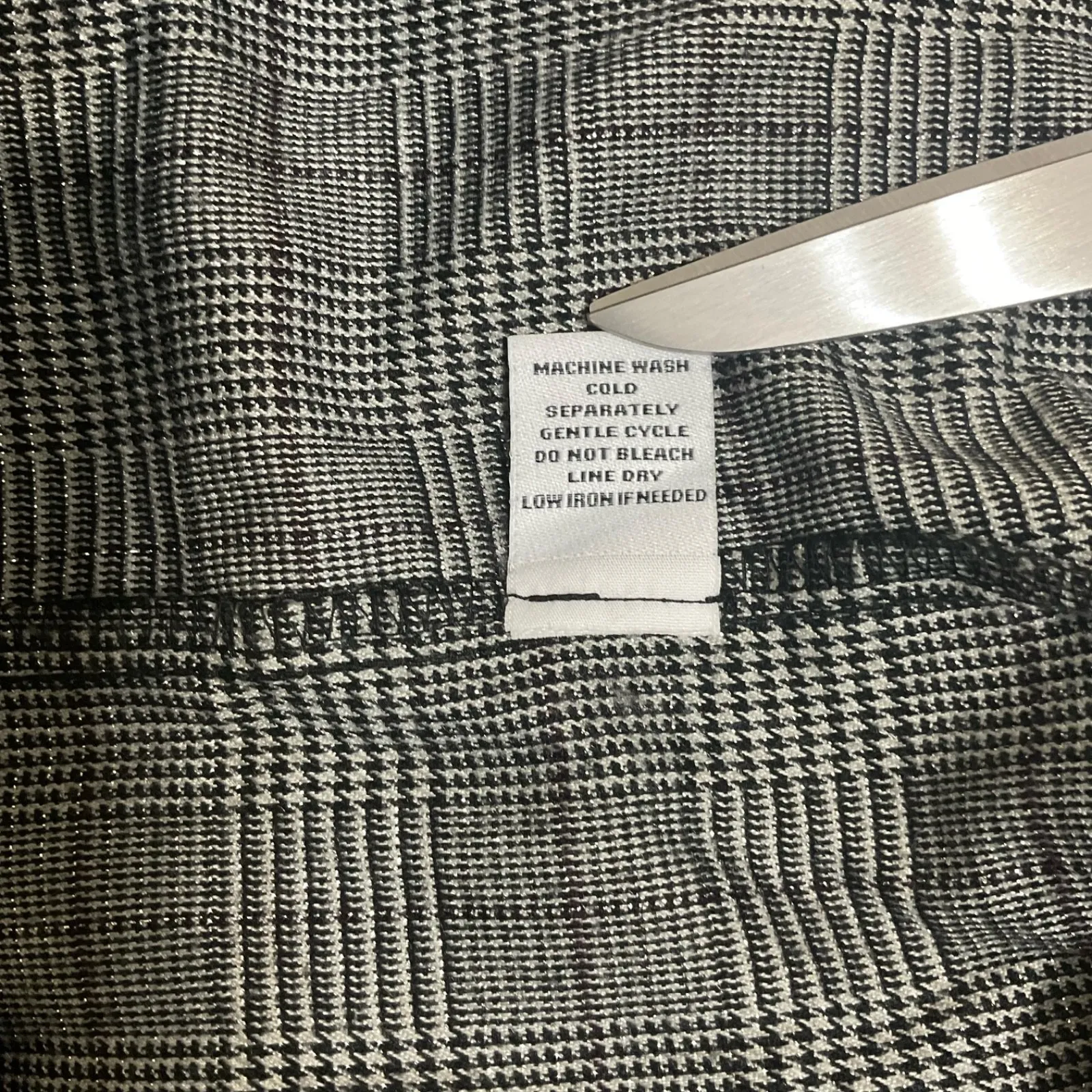 Emma & Michele Black White Houndstooth Print Ruffle Cuff Workwear Dress Size 10 - Image 12