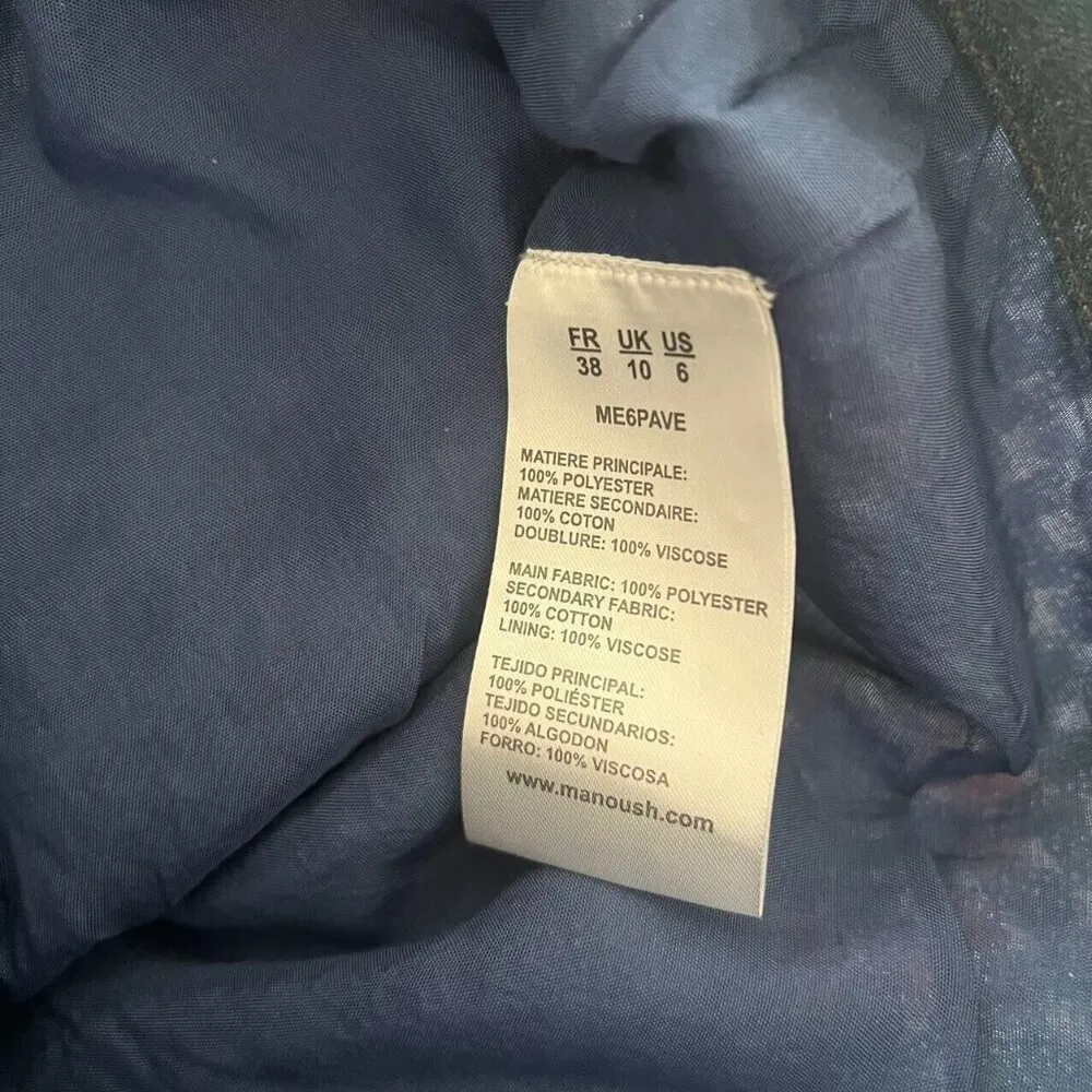 $805 NWT Manoush Sequined Denim Jacket US 6 Women's Blue - Image 7