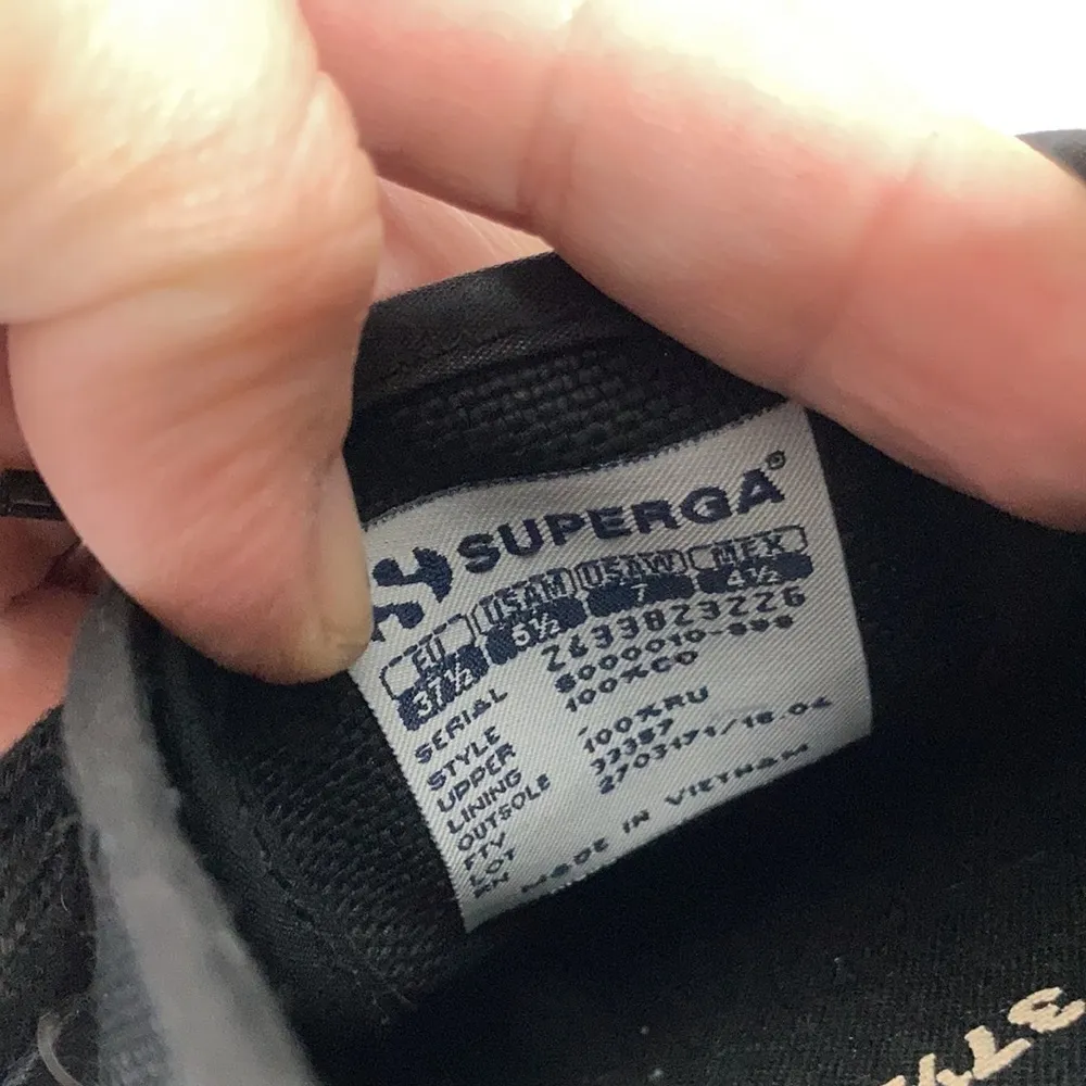 Superga canvas sneakers black & cream size 7 - Image 7