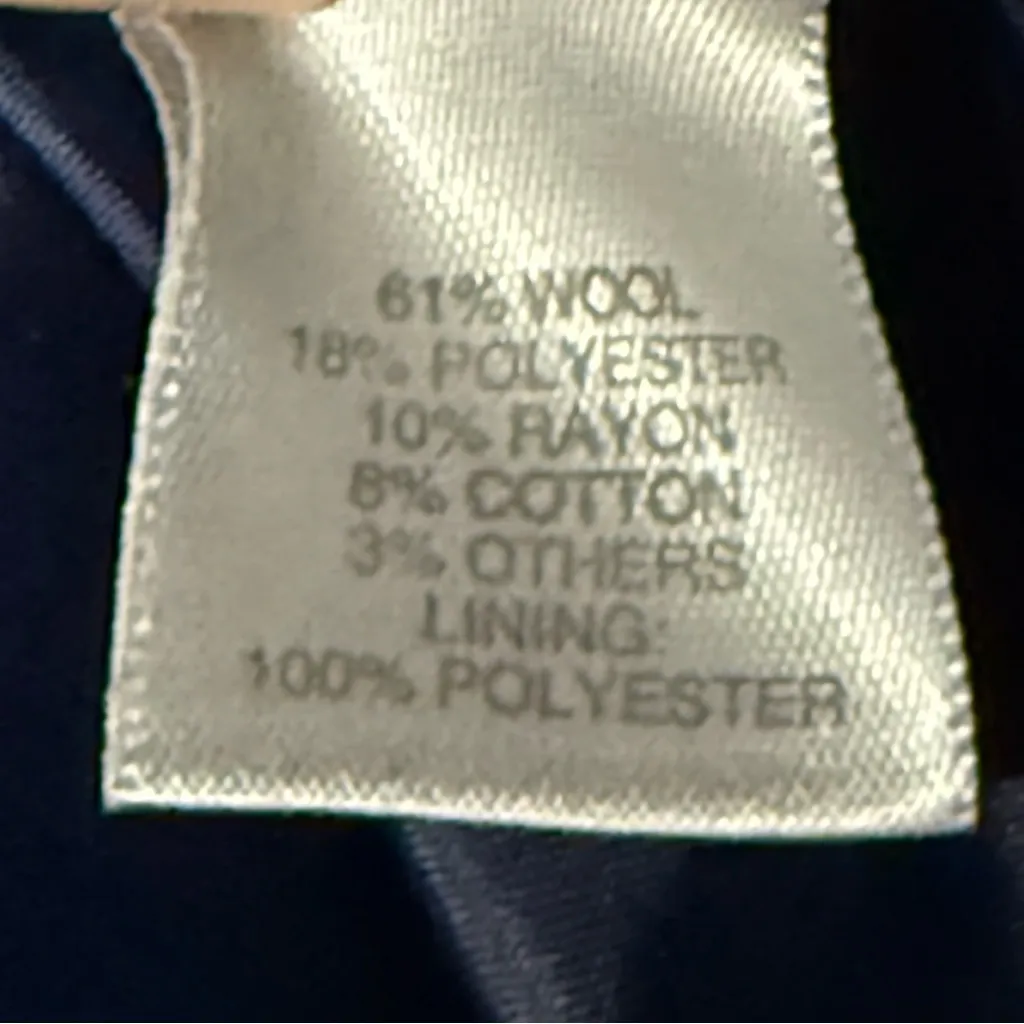 Avenue Jacket Women Plus Size 26 Blue Peacoat Button Front Wool Blend Winter - Image 6