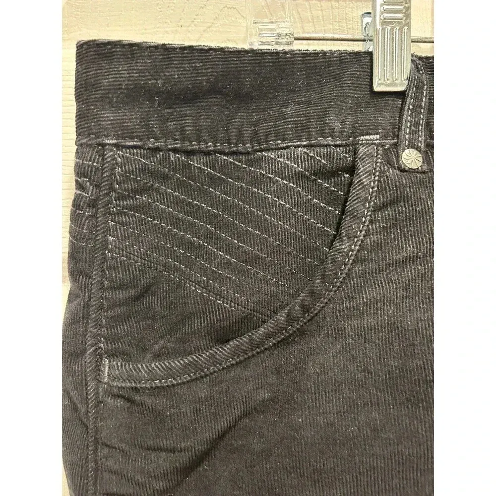 Athleta Kaleidoscope Womens Corduroy Skirt Black Zip Fly‎ Drawstring Pockets 16 - Image 2