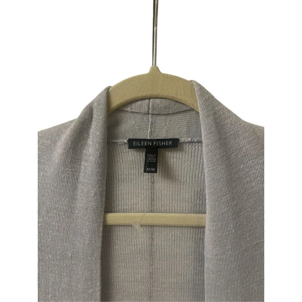 Eileen Fisher long cardigan sweater powder blue sz Med - Image 3