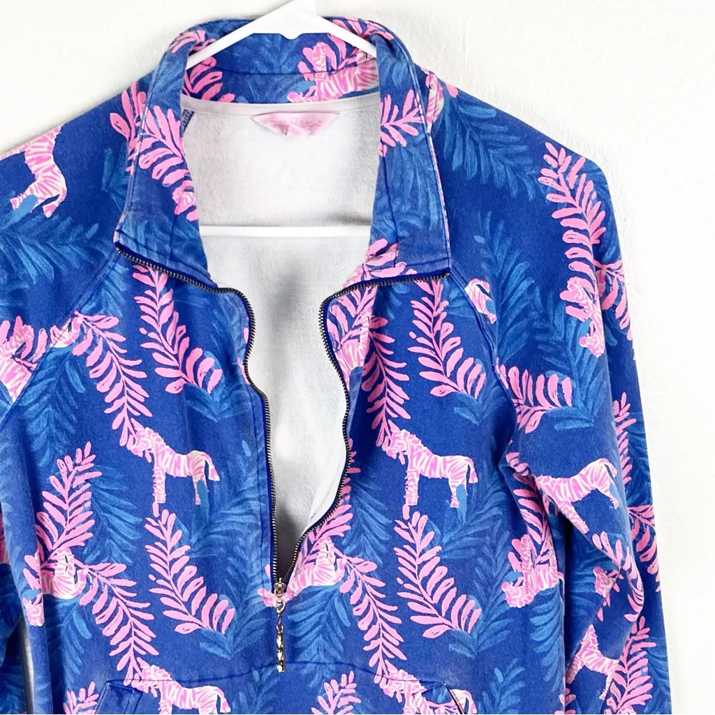 LILLY PULITZER Skipper Royal Purple Dazzle UPF 50+ Quarter Zip Popover Medium - Image 5