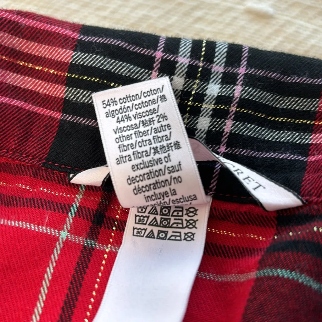 Victoria's‎ Secret Plaid Button Down Shirt - Red/Black - Size L - Image 11