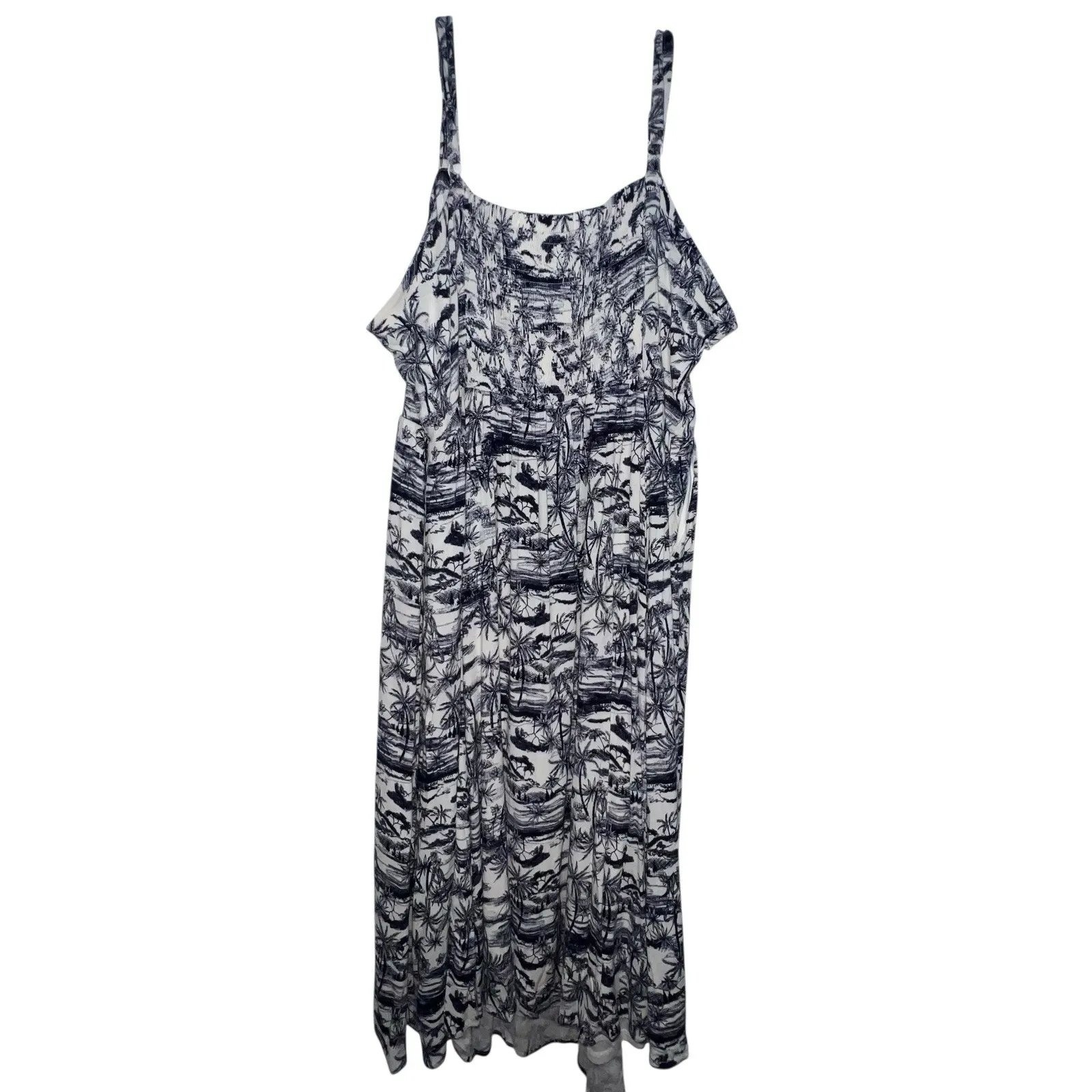 NWT Torrid Sleeveless Jungle Toile Midi Sweetheart Dress Size 4X Lenny‎ Smocked - Image 5