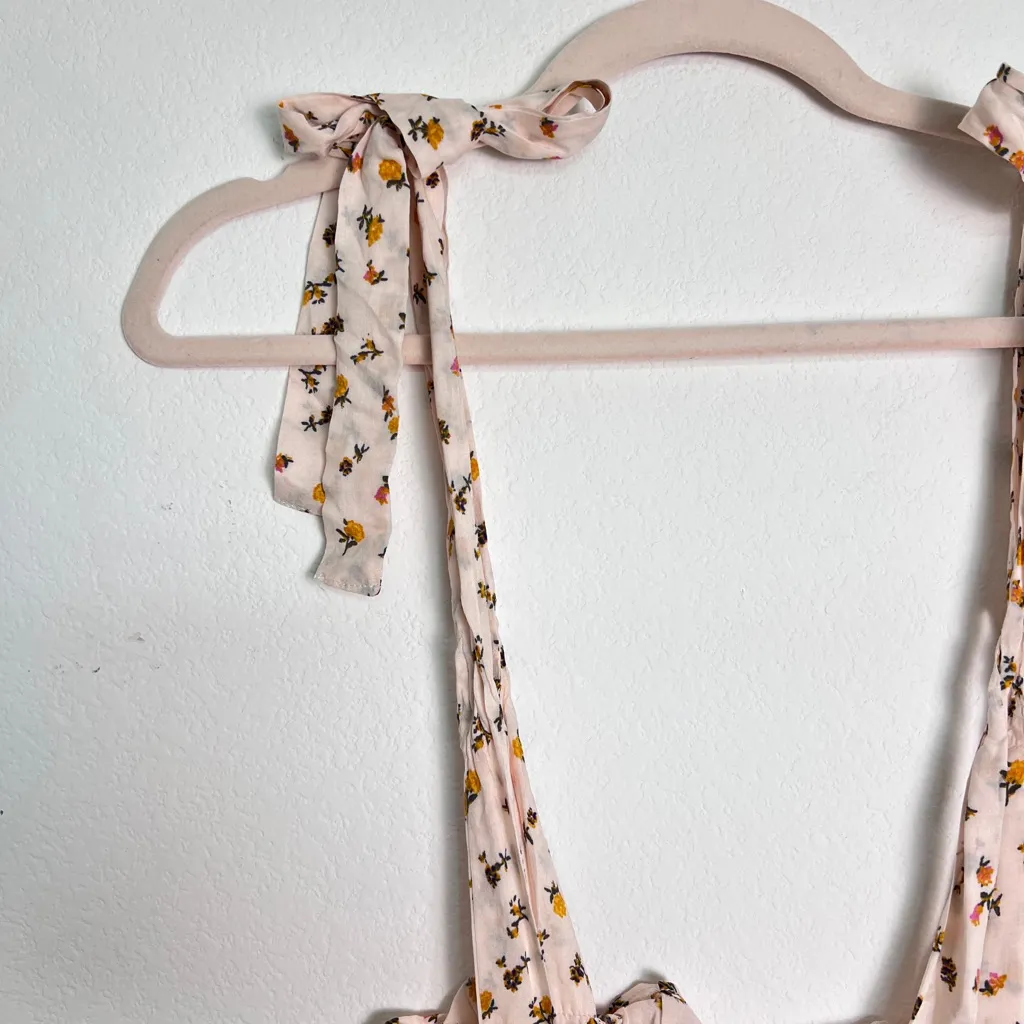 Intimately Free People Cream‎ Floral Bella Smocked Mini Dress XS - Image 7