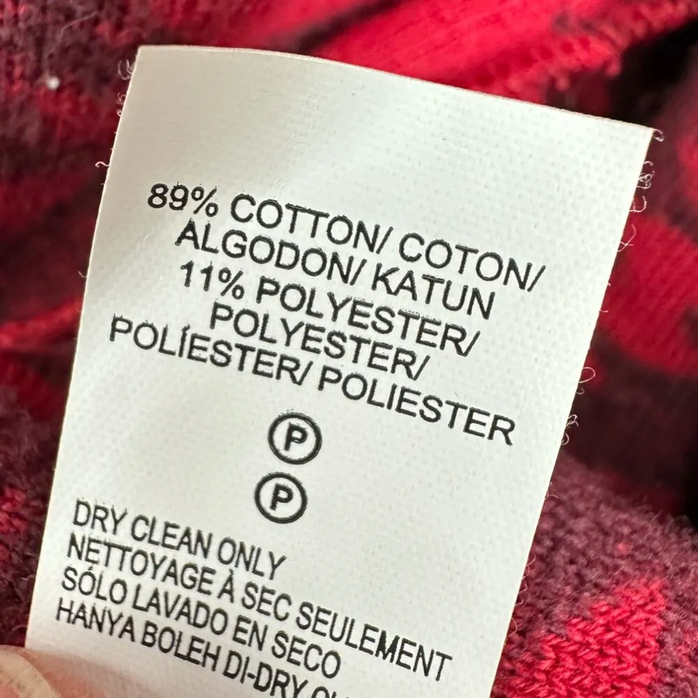 Lucky Brand | S/M | Red Aztec Textured Knit Open-Front Draped Cardigan Wrap - Image 5