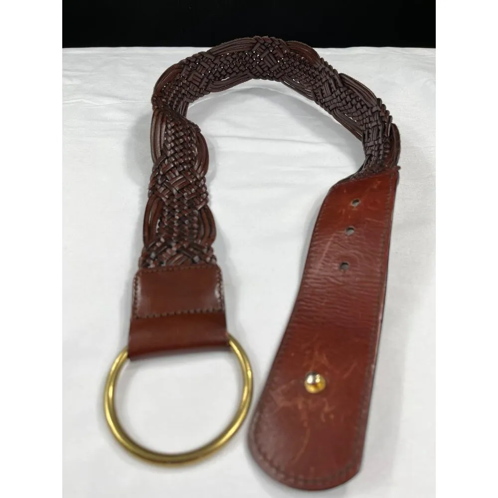 The Limited SKU 7891 Womens Genuine Leather Braided Belt With Brass Buckle Size - Image 4