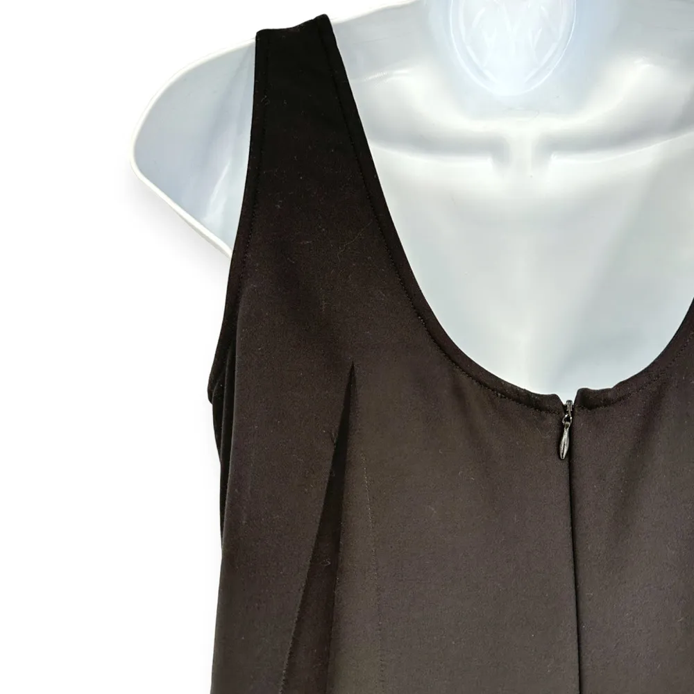 cop. copine | Sz 36/US 6 | SIMOUN Sleeveless Pintuck Back Zip Black Shift Dress - Image 5