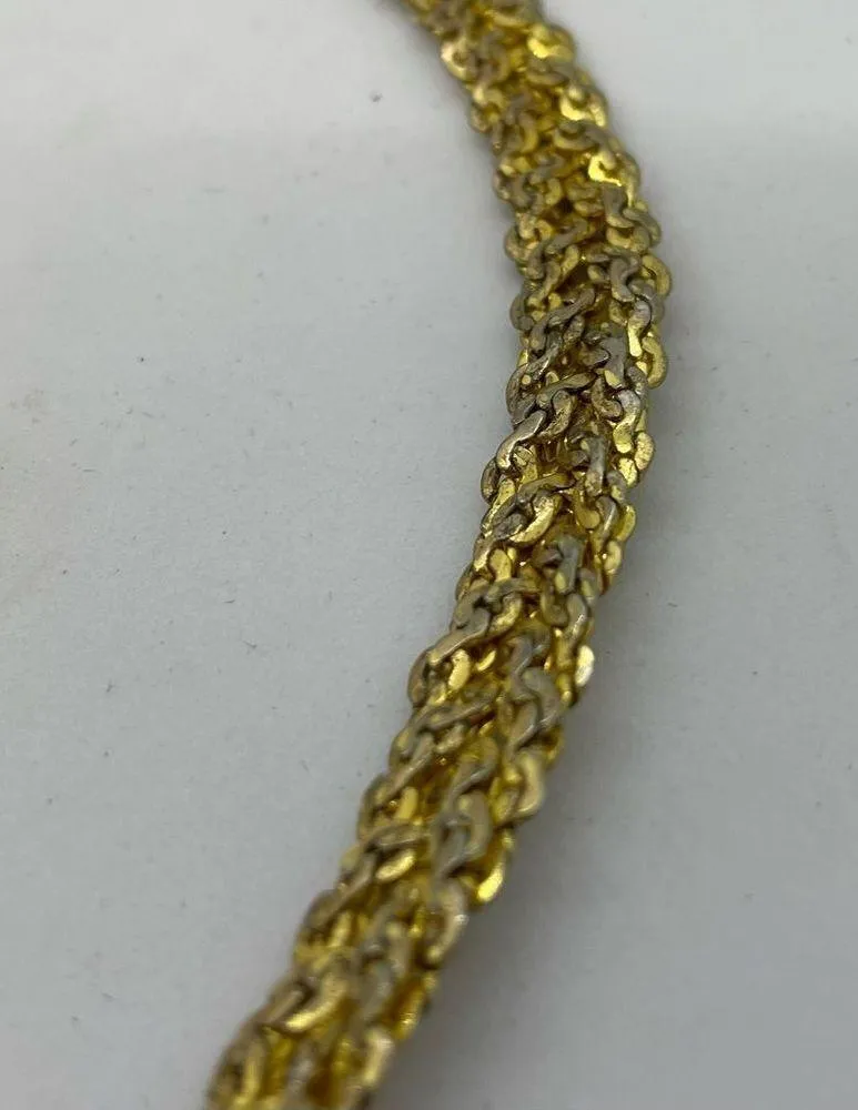 Chunky Gold Chain Braided Necklace 20 inches Vintage Mob Wife Gold Necklace - Image 9