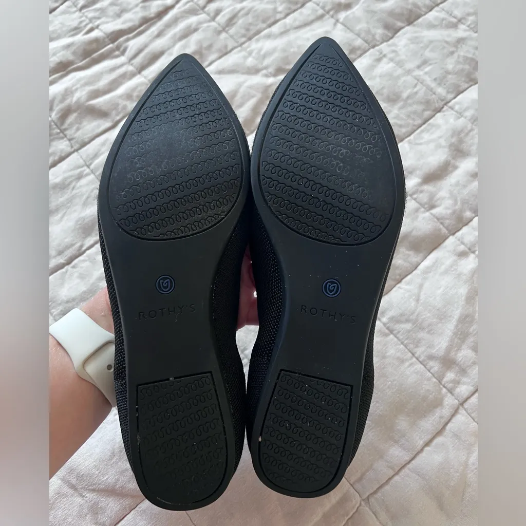 Rothy's Black The Point Black Solid Flat Comfort Capsule Quiet Luxury - W 7.5 - Image 2