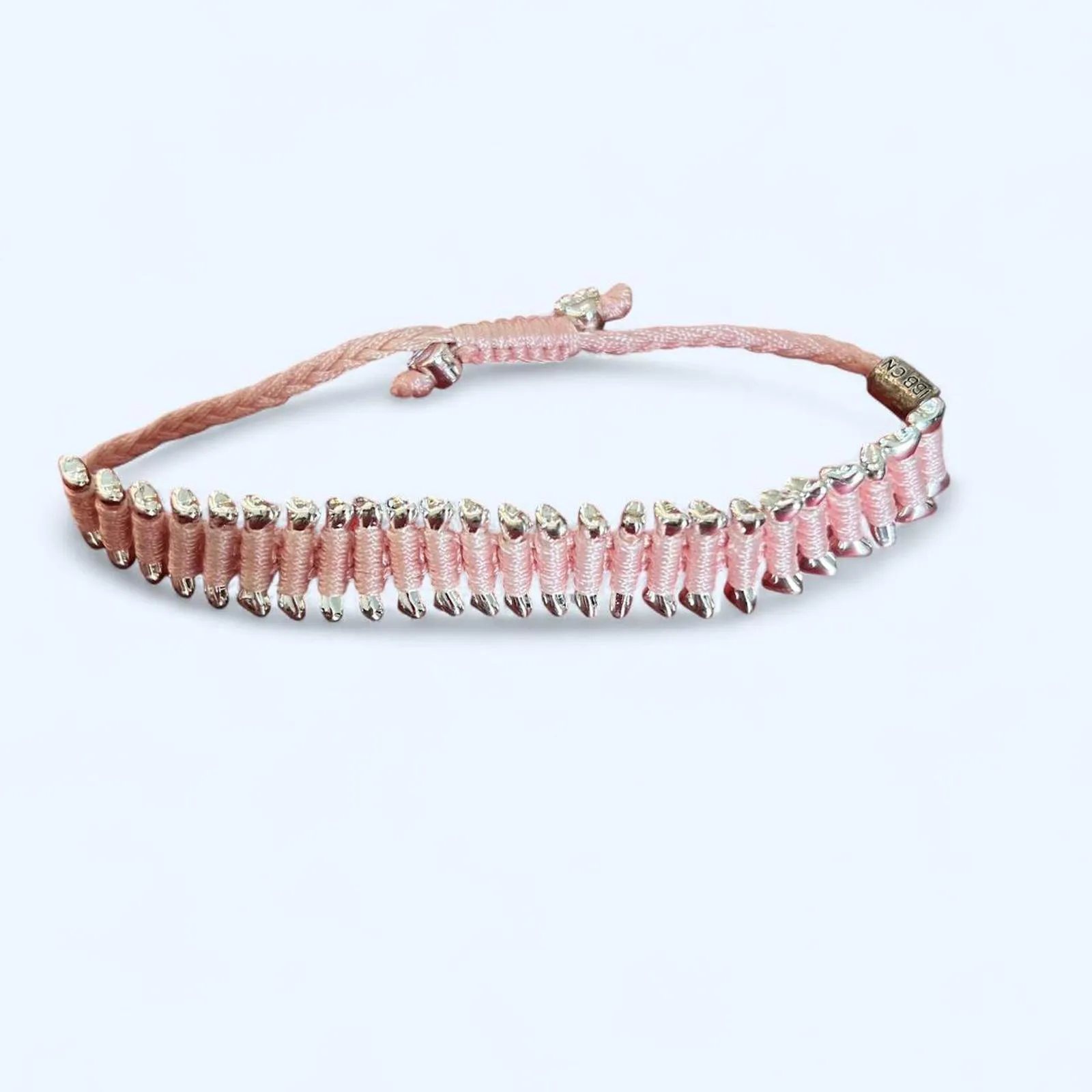 Heart You Back pink dog bone bracelet with silver bones and paws - Image 7