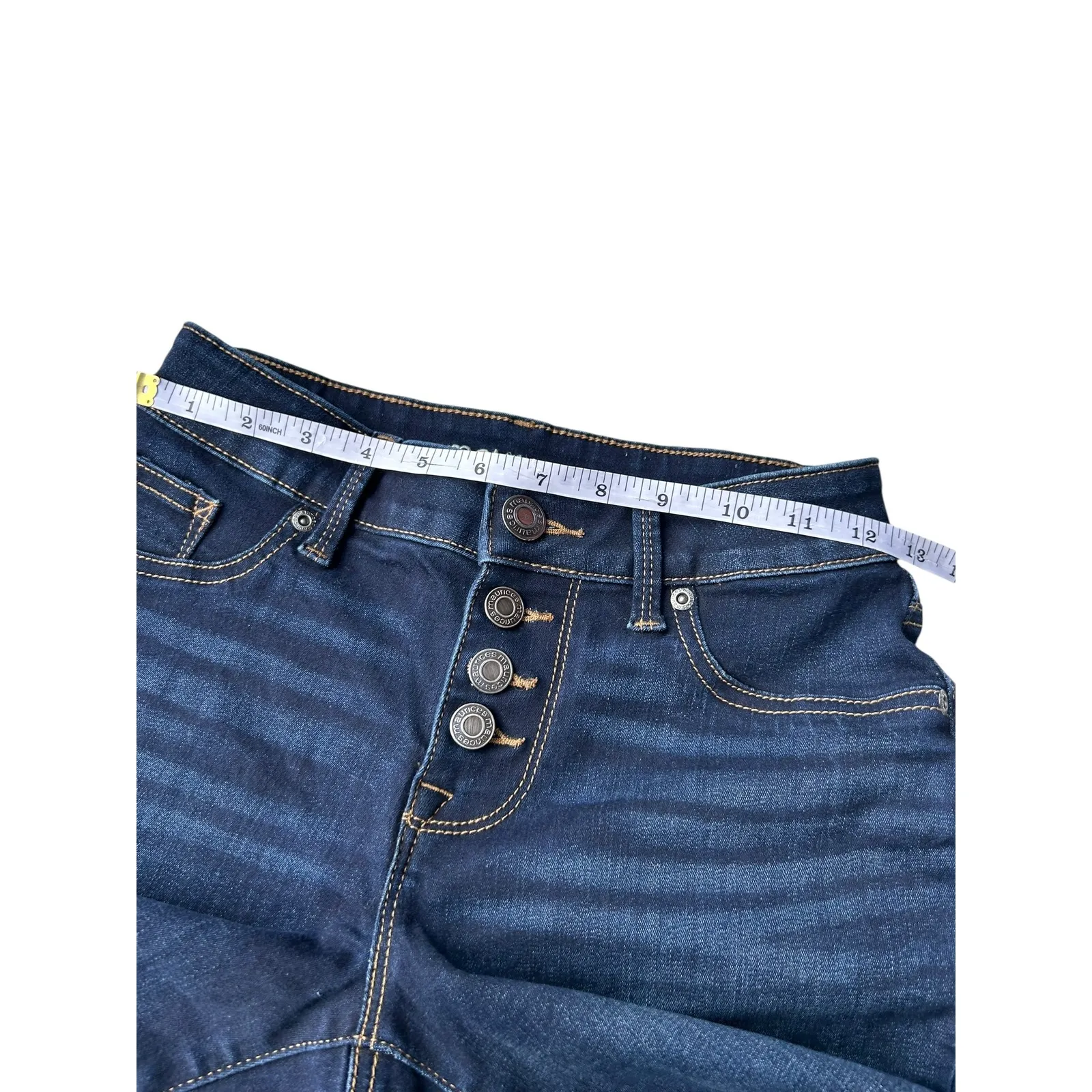 Maurices Womens Dark‎ Wash Button Fly High Rise Skinny Jeans XS REG - Image 9