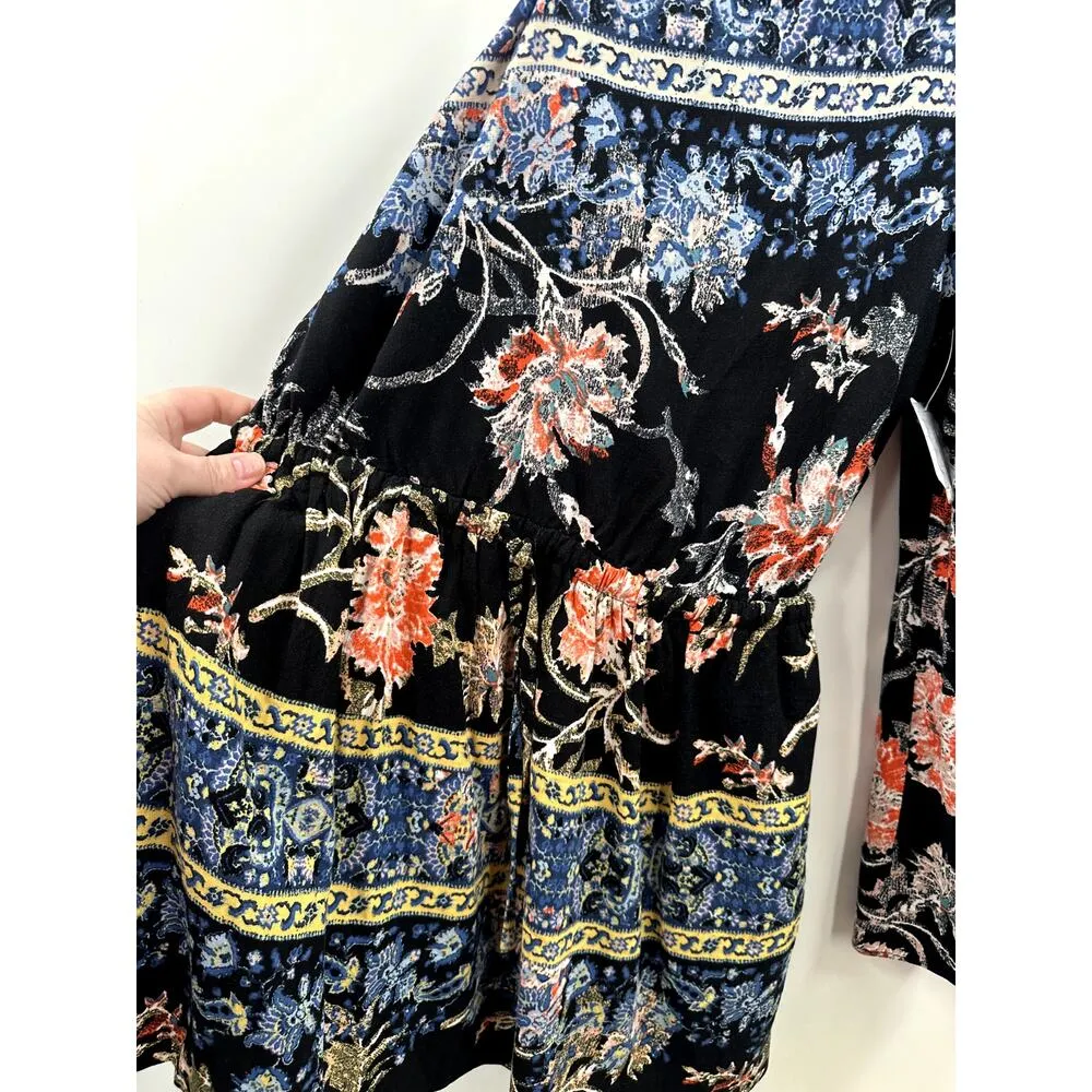 Free People Modern Floral Nomad Boho Hippie Festival Mini dress Size Small NWT - Image 4