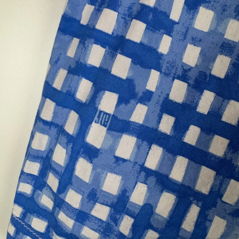 Lilly Pulitzer Ocean Trail Blue Gingham Shorts‎ Sz XS Elastic Waist Casual Comfy - Image 3