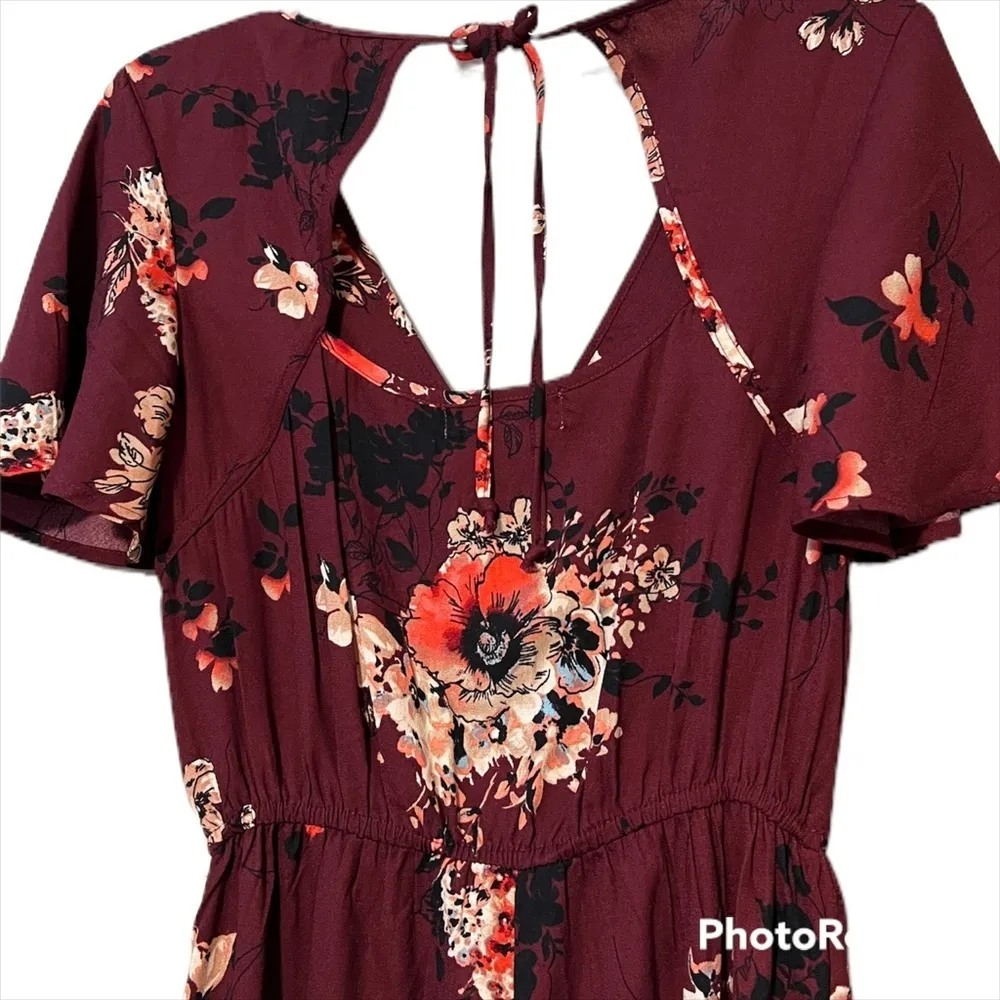 Band of gypsies XS women’s pants romper v neck snap close front tie neck back - Image 5