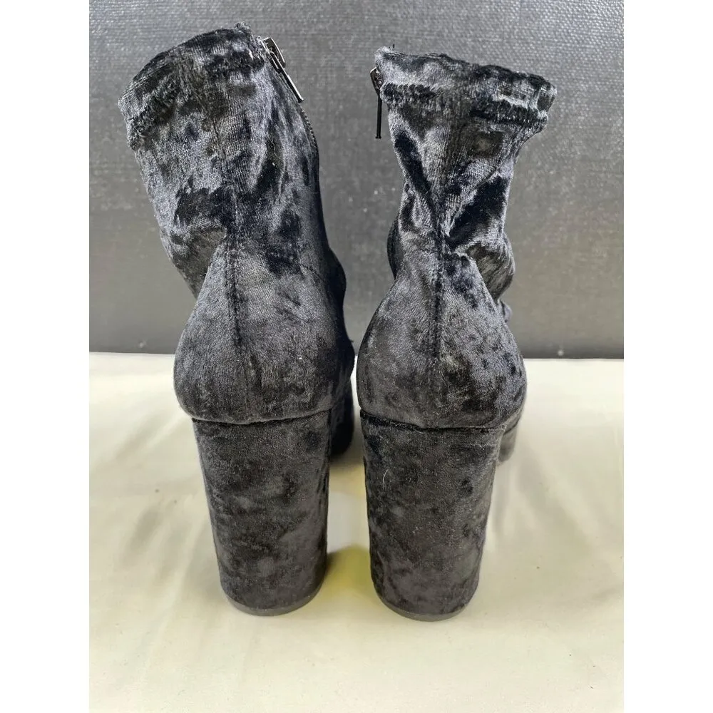 Lane Bryant Women's Black Velvet Ankle Shoes/Boots heels 4" Size 11W SKU 4790 - Image 6