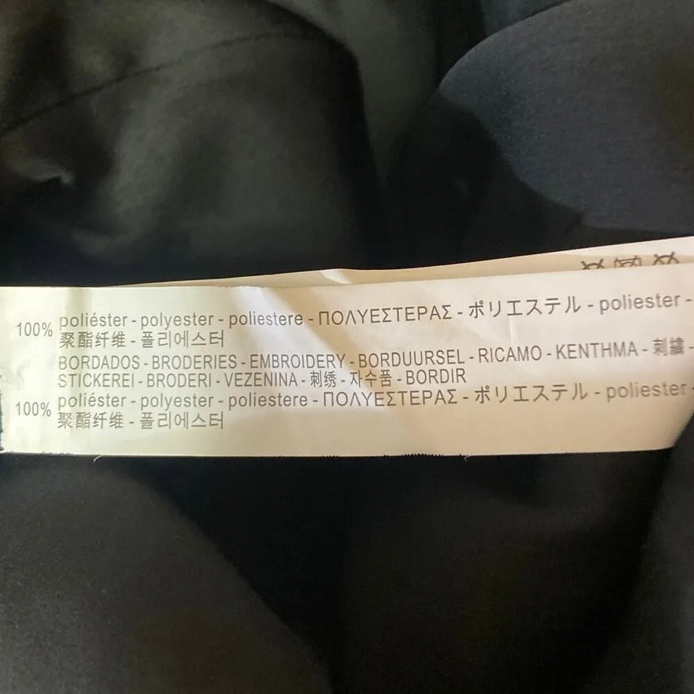 ZARA Black Jacquard Floral Embroidered Zip Up Casual Mini A-Line Skirt Size M - Image 6