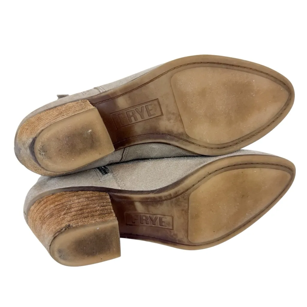 Frye Judith Double Zip Suede Ankle Booties Tan Ash Size 6.5 - Image 9