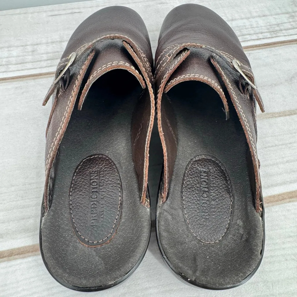 Predictions Brown Pebbled Genuine Leather Mules Shoes Vintage Y2K Made in Brazil - Image 7