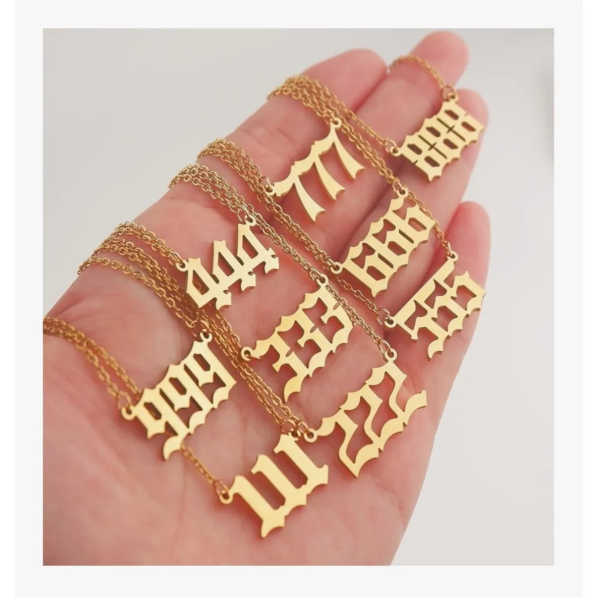 NWT SPIRITUAL YELLOW GOLD PLATED‎ 555 ANGEL NUMBER NECKLACE, GIFT, PRESENT - Image 4