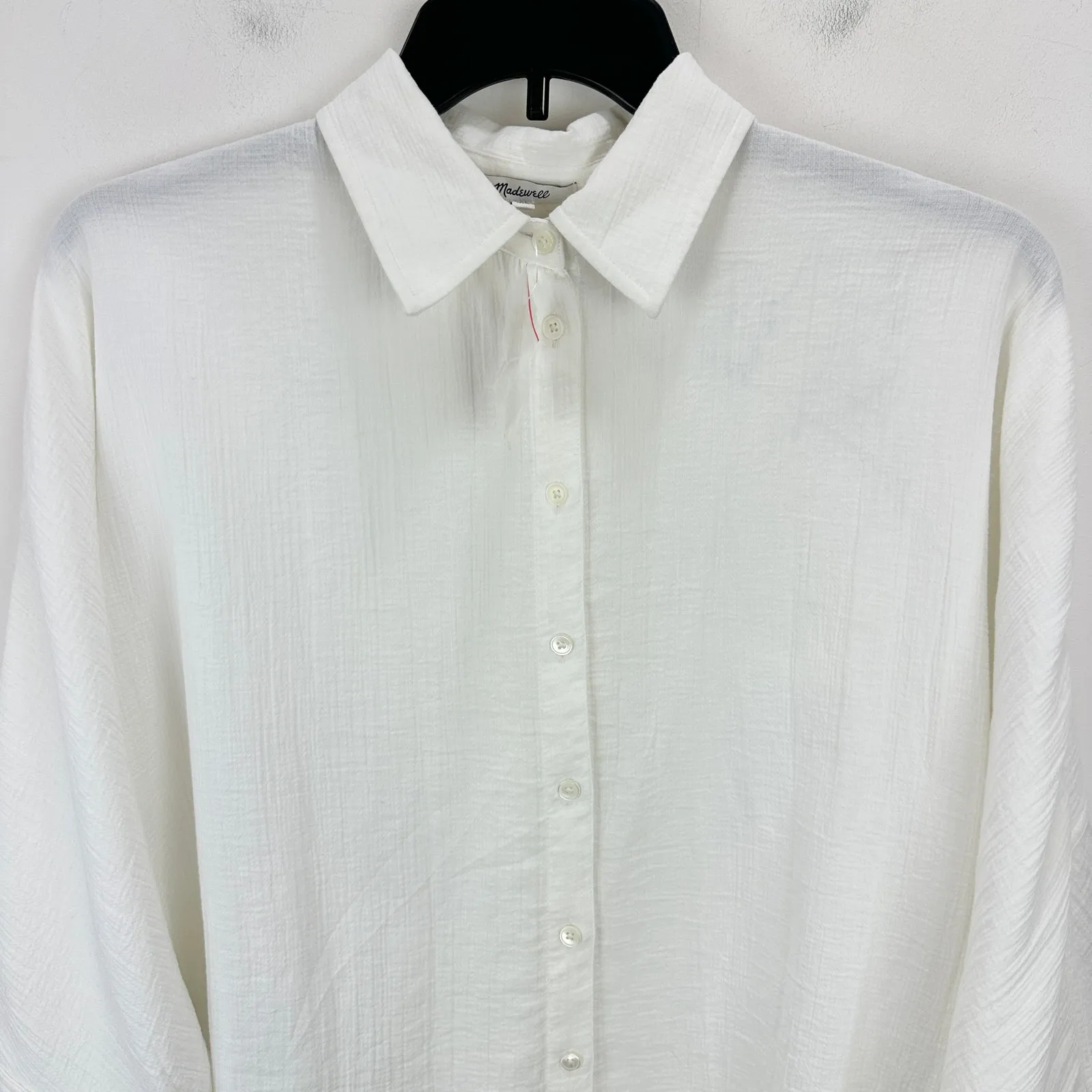 Madewell Cotton Double Gauze Oversized Shirt Button Up White Relaxed XL NWT - Image 7