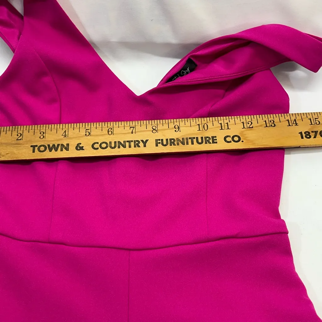 CRYSTAL SKY SLEEVELESS ELEGANT JUMPSUIT‎ S HOT PINK PREOWNED - Image 8