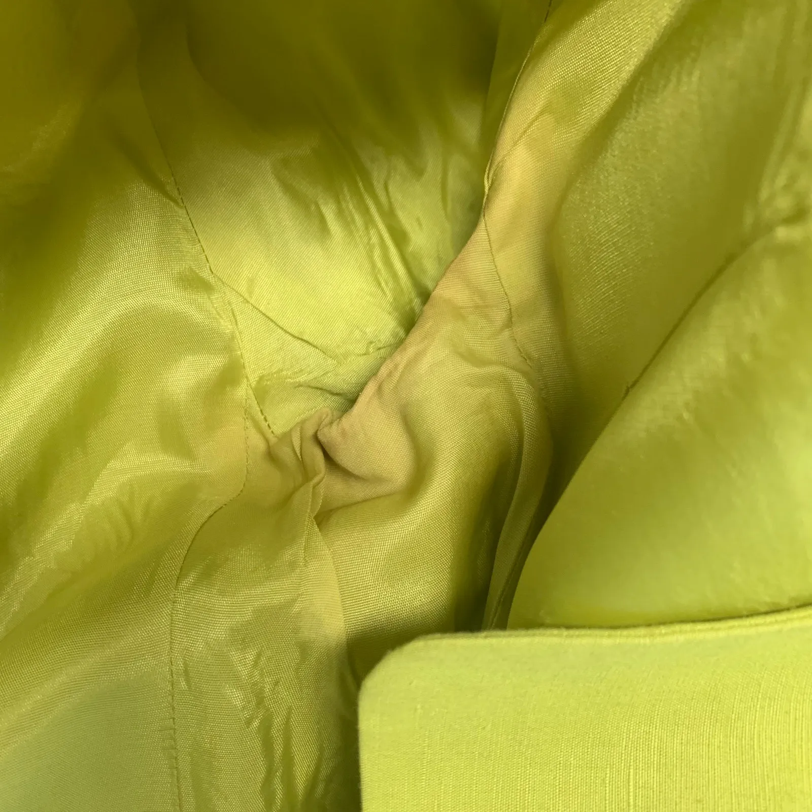 Casual Corner Vintage Linen Blazer Chartreuse Green Sz 4 - Image 12