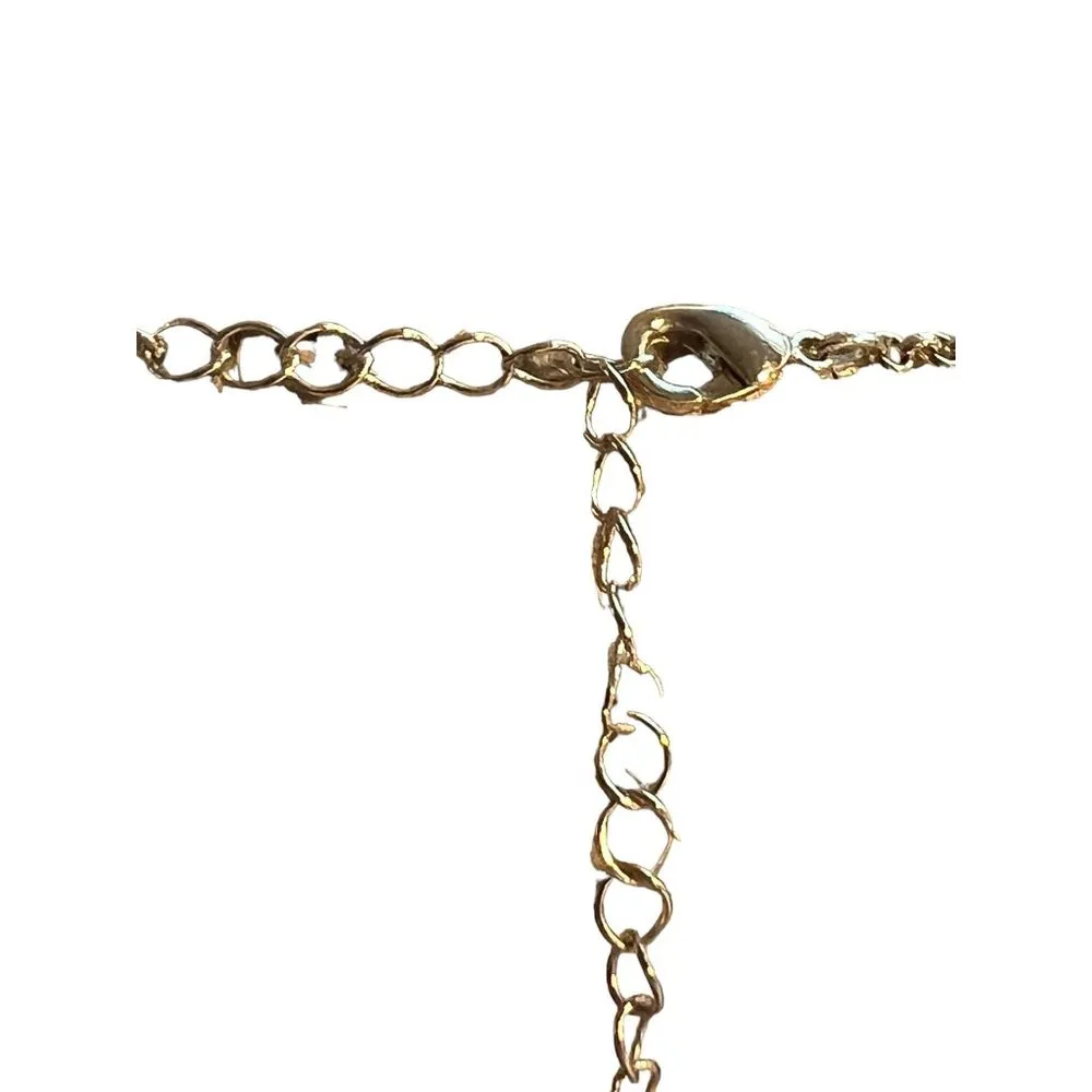 Liz Claiborne Necklace Gold Tone Light Blue Braided Accent Adjustable 18" NWOT - Image 4