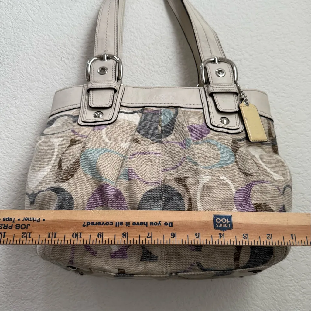 COACH 16591 Soho Linen Op Art Tote Multicolored Jacquard Canvas Shoulder Bag - Image 9