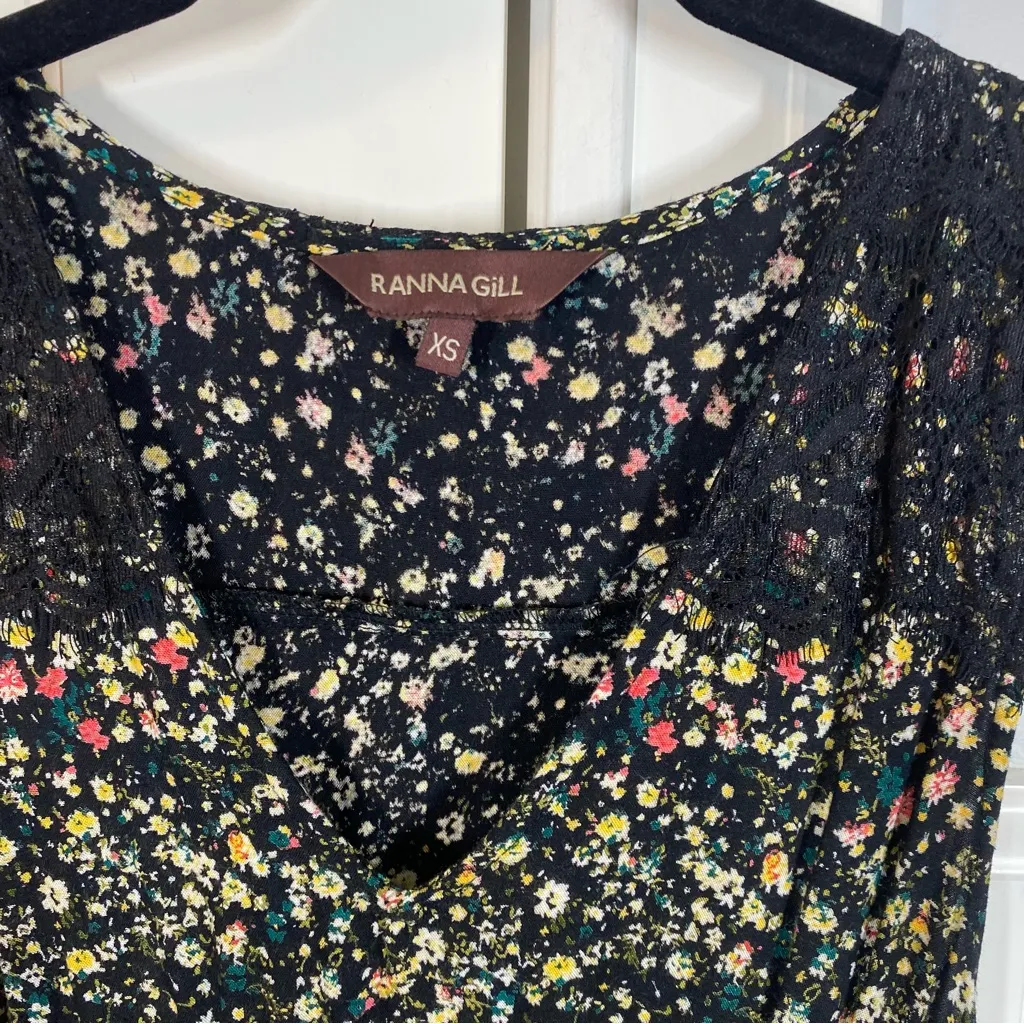 RANNA GILL Anthropologie Cynara Midi Ditsy Floral Sleeveless Tank‎ Dress Size XS - Image 3