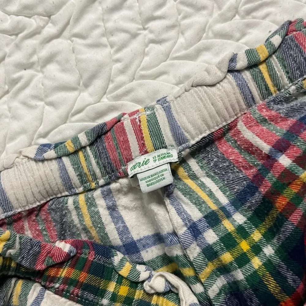 Aerie Soft Plaid Pajama red Gingham Lounge sleep Pants drawstring - Image 3