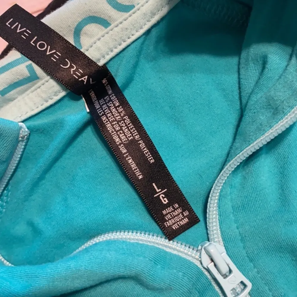 Aeropostale live love dream Athletic 1/4 zip pullover Large aqua blue - Image 6