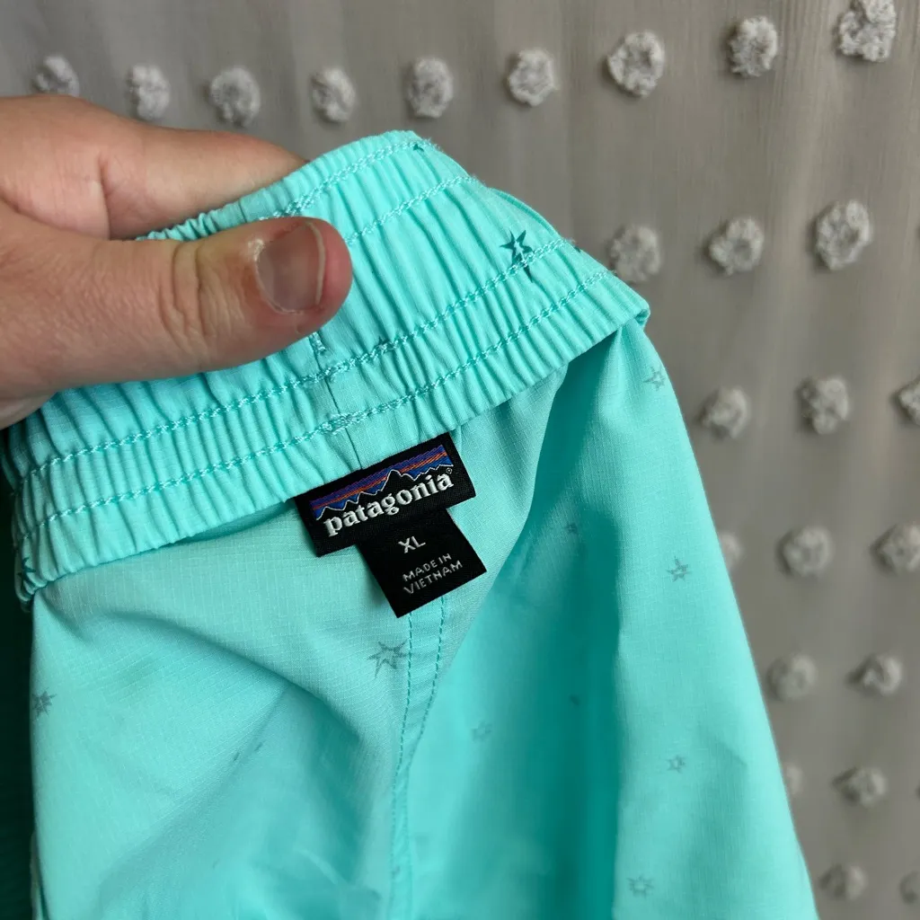 Patagonia Women’s Stretch Plaining Micro Shorts 2” Inseam‎ Sz XL Teal - Image 3