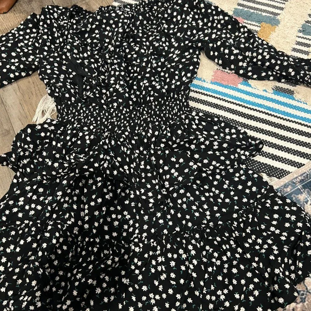 Patrons of Peace small black floral dress - Image 7