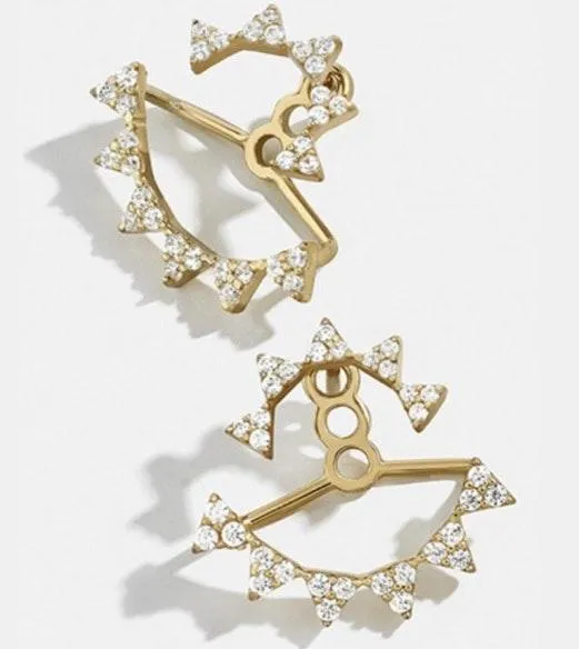 Front Back Earring Gold - Image 3