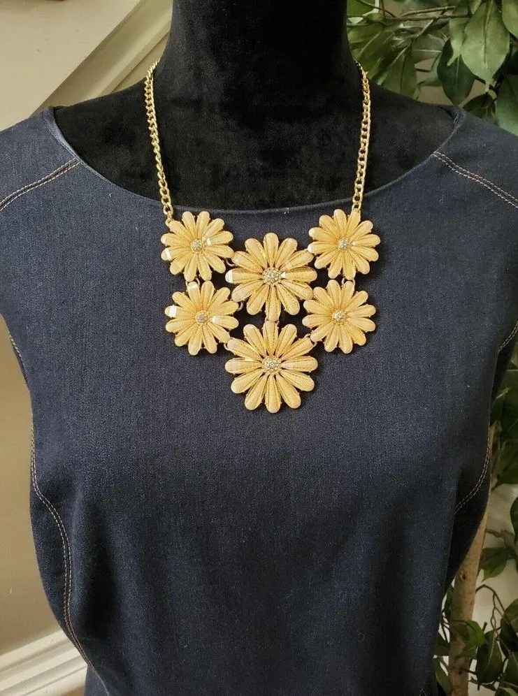 Sandra Darren Women Blue Cotton Round Neck Sleeveless Knee Length Dress Size 16W - Image 2