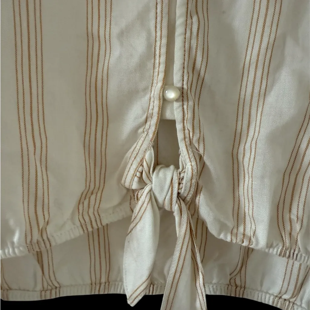 3 for $25 Pink Rose Cream Striped Blouse - Image 3