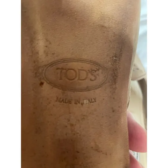 TODS Suede Mules Pointed Toe Bow Accent Tan Made in Italy Women's Size 9 - Image 4