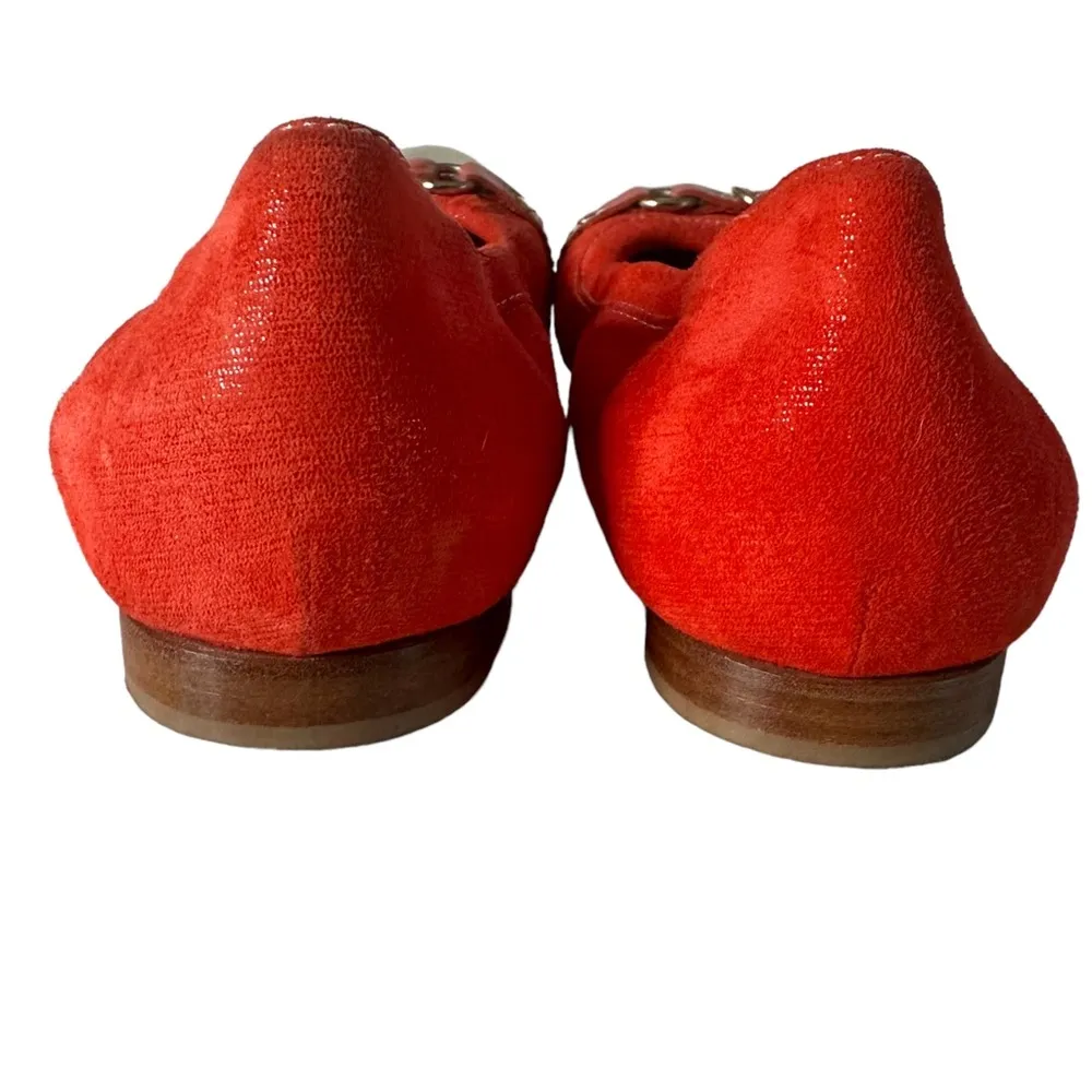 AGL Attilio Giusti Leombruni Orange Leather Flats Cap Toe Women Size 38.5 US 8.5 - Image 5