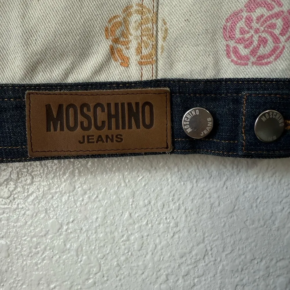 VTG Moschino Jeans Denim Floral Jacket Size US 4 - Image 5