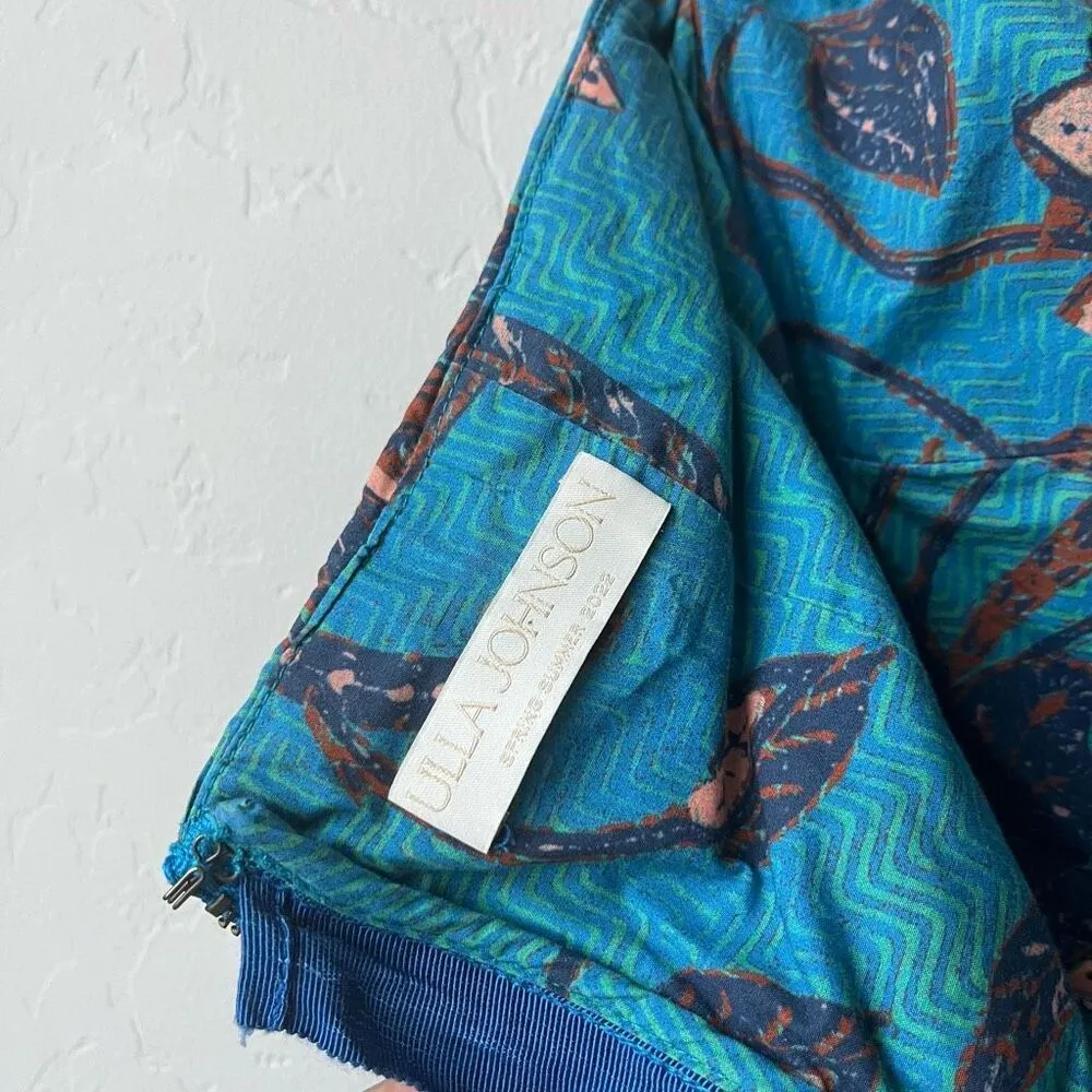 Ulla Johnson Isidro Halter Playsuit Romper in Lagoon Blue Floral Print Size 2 - Image 8